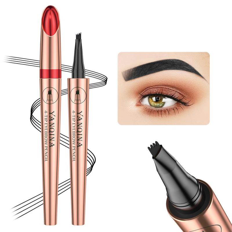 Brow Shading & Filling Pencils, 1 Count 4-tip Waterproof Long Lasting Liquid Eyebrow Pencil, Eye Brow Makeup Products for Women