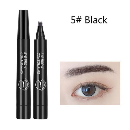 Four Prong Head Liquid Eyebrow Pencil, 1 Count 4 Tipped Precise Brow Pen, Long Lasting Easy Applying Eyebrow Pencil For Beginners