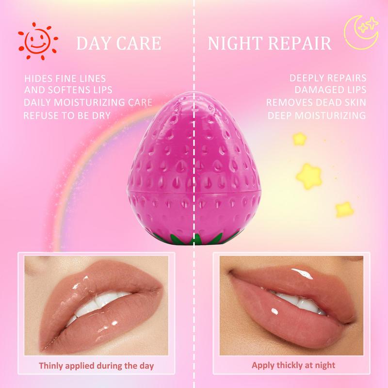 Strawberry Shaped Moisturizer Lip Balm, 1/5 Counts Comfort Hydrate Tinted Lip Mask, Long-lasting Hydrating Lip Stick, Moisturizing Lip Skincare Product