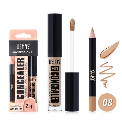 Long Lasting Concealer Set, 1 Count Concealer Cream & 1 Count Concealer Pen, Highlighting Concealers, Contouring Concealers, Dark Skin Covering Concealers, Makeup Accessories