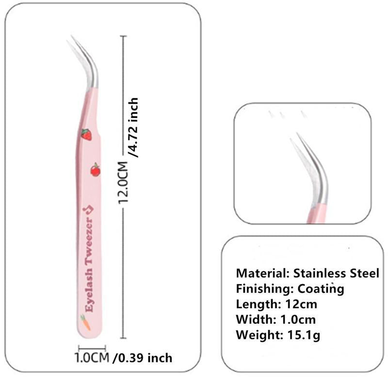 Cartoon Design Lash Tweezers, 7 Counts Professional False Eyelashes Applicator Tool, Lightweight Eyelash Extension Tool, Makeup Tool, Lashes Clusters