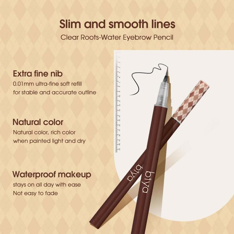 Ultra Fine Eyebrow Pencil, 1 Count Long Lasting Eyebrow Liquid Pen, Smudge Proof Fine Tip Eye Brow Liquid Pencil, Sweat Proof High Pigmented Brow Shading & Filling Pencil, Makeup Tool Easy to Apply