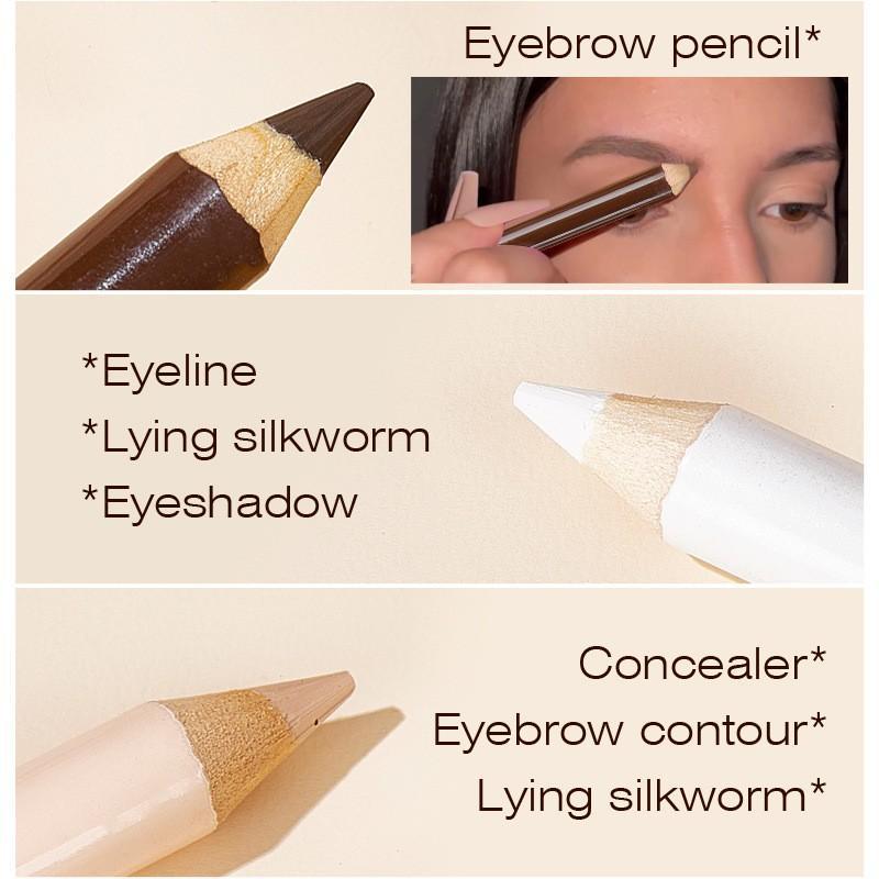 Long Lasting Eye Makeup Tools, 3pcs/set Eyeshadow Pencil & Eyebrow Pencil & Contour Pencil, Eye Makeup Products