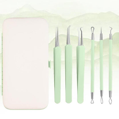 Portable Acne Removal Kit With Storage Case, 6pcs?Multifunction Acne Remover Tool, Professional Skincare Tools For Women