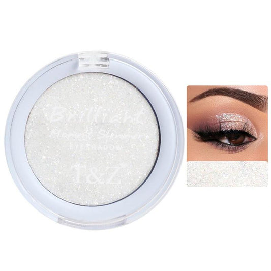 Monochrome Long-lasting Glitter Pearlescent Eyeshadow, Shimmer Waterproof Brightening Eyeshadow Powder, Long Lasting Eye Makeup Products for All Styles Makeup