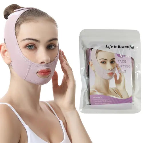 V Line Lifting Mask Double Chin Reducer| Chin Lifting Band| Double Chin Strap Face Slimming| Face Lifting Strap| Face Slimmer| Chin Lifting Mask| Jawline Shaper| Double Chin Eliminator| facelift band Comfort Facial Skincare Daily Firming Gentle Tightening