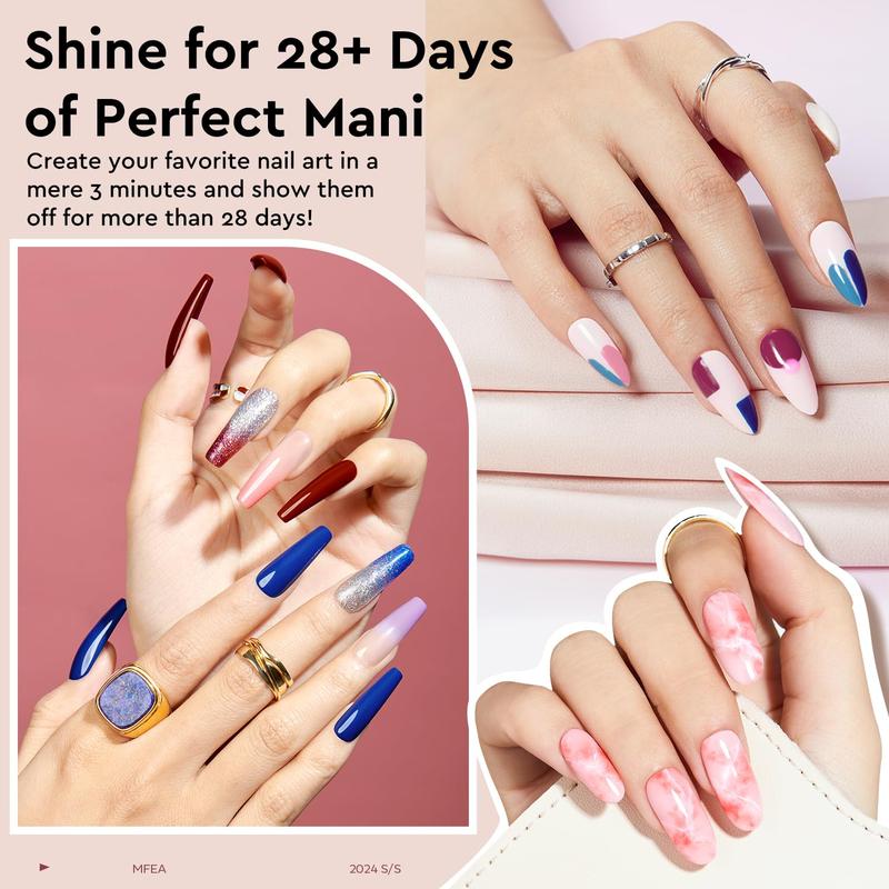 [Crazy Deal]MEFA Gel Nail Polish Kit with U V Light 54 Pcs, 32 Colors Classic Popular Gel Nail Kit Soak Off Nail Polish Gel Set with Base Matte/Glossy Top Coat Nail Art Decorations Manicure Tools DIY Salon Gifts