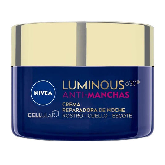 NIVEA LUMINOUS630 SKIN REPAIRING NIGHT CREAM FACE NECK NECKLINE 50 ML Blue Bottle