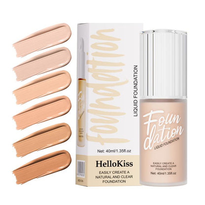 HelloKiss Liquid Foundation Full Coverage Matte Finish Concealer Makeup