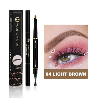 Double-ended Eyebrow Pencil with Eyebrow Brush, 1 Count Long Lasting Eyebrow Pencil, Brow Styling Brush, Brow Shading & Filling Pencil, Eye Brow Makeup Products