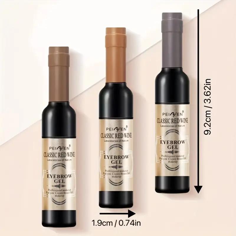 Spring Makeup, 2pcs Red Wine Bottle Eyebrow Tattoo Gel Tinted, Waterproof Natual Tear Off Film Forming Eyebrow Pomade, Long-lasting Eyebrow Dye Cream Eyebrow MAkeup Tool, Makeup Brow Gel Fills and Shapes Brows