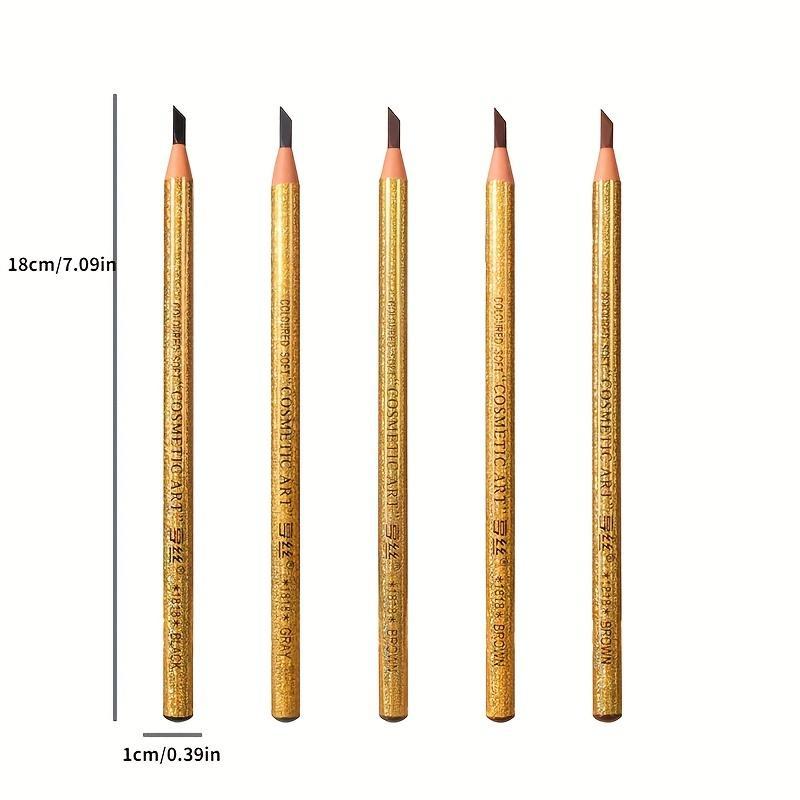 Cosmetic Supplies,?5pcs Waterproof Long Lasting Eyebrow Pencil, Brow Styling Brush, Brow Shading & Filling Pencil, Brow Brush Makeup Tool, Eye Brow Makeup Product