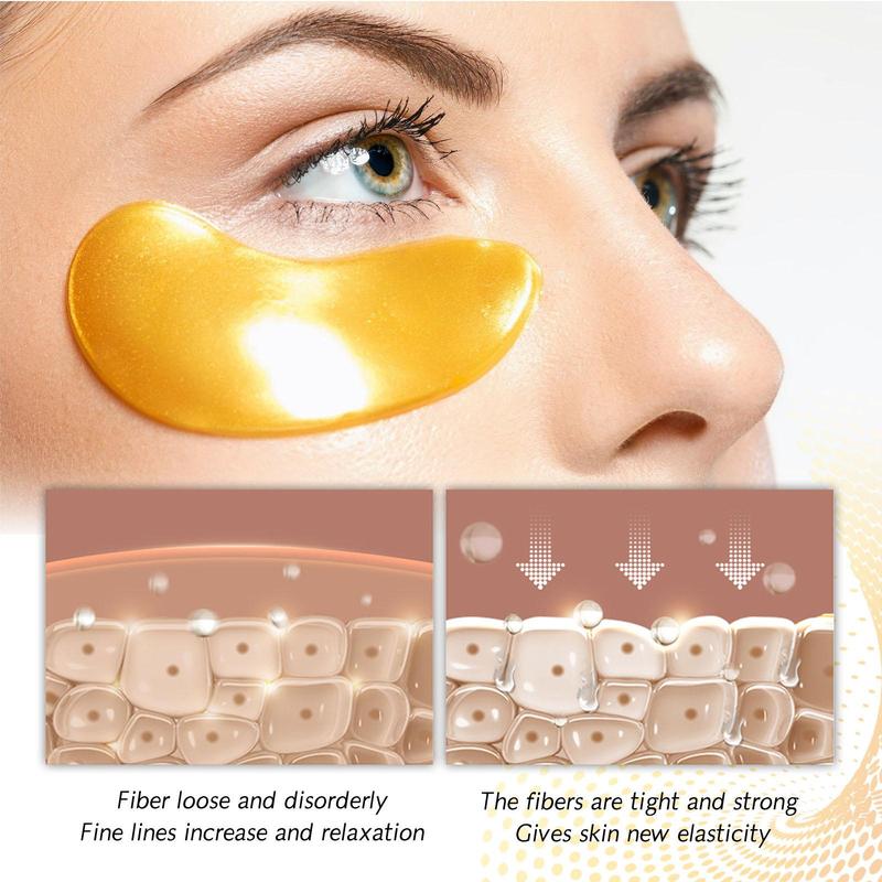 24k Gold Moisturizing Eye Mask, 60pcs/set Tightening and Lifting Eyecare Patch,?Hydrating?Brightening & Firming Eye Sticker, Beauty & Personal Eye Care Product, Skincare Products Skincare Set