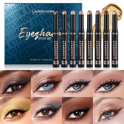 Long Lasting Eyeshadow Stick, 8pcs Waterproof Eyeshadow Pen, Eye Makeup Product for Women & Girls