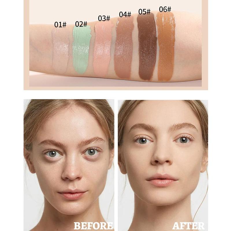 Long-lasting Foundations, 6 Counts Moisturizing Coverage Makeup Creams, Lightweight Concealer Foundations