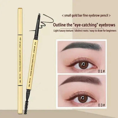 Double Sided Waterproof Eyebrow Pen & Brush (1 Piece), Long Lasting Eyebrow Pencil, Brow Shading & Filling Tool