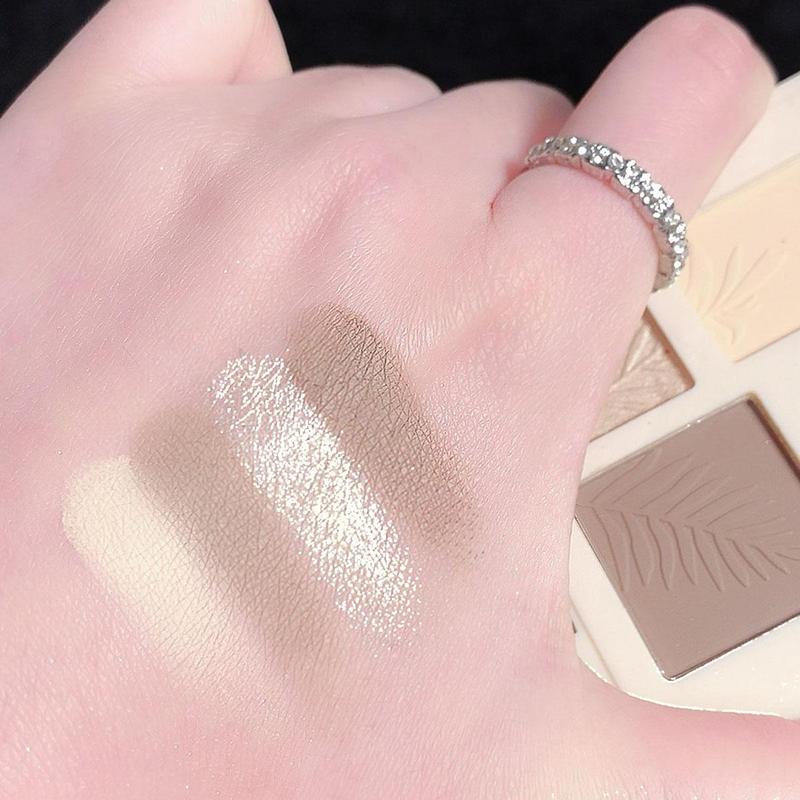 4-color Highlighter Makeup Palette, Contour Palette, Powder Palette, Long Lasting Matte Bronzer Palette, Facial Contouring and Detailing Makeup Powder