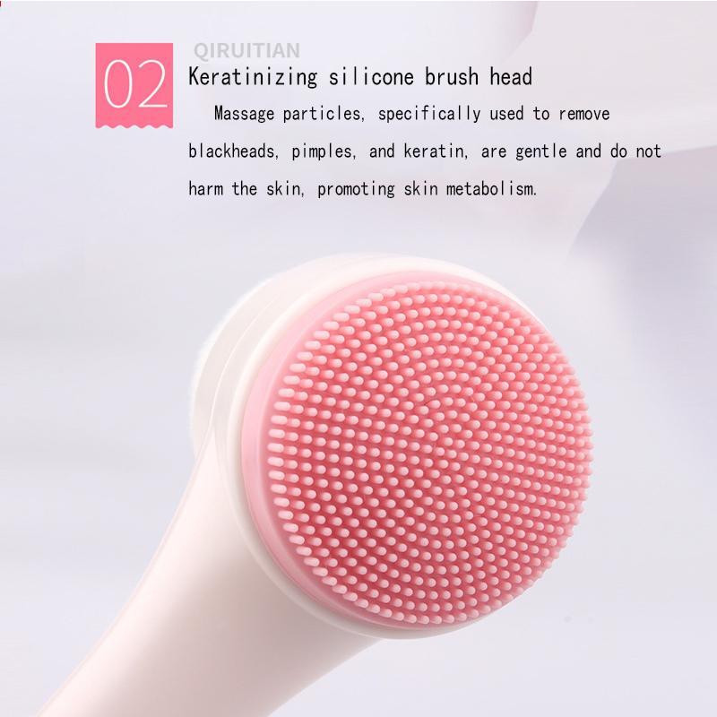 Manual Facial Cleansing Brush, Double Sided Face Wash Scrubber, Face Cleaning Brush, Dual Ended Facial Skin Massage Brushes, Makeup Products Skincare Products