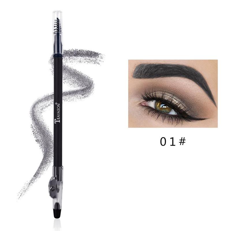 Double-ended Eyebrow Pencil With Eyebrow Sharpener, Long Lasting Eyebrow Pencil, Brow Styling Brush, Sweat Proof High Pigmented Brow Shading And Filling Pencil