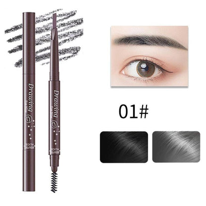 2 In 1 Double Headed Eyebrow Pencil, Waterproof Eyebrow Pencil with Eyebrow Brush, Smudge Proof Brow Shading and Filling Pencil