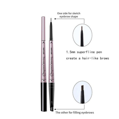 Double-ended Eyebrow Pencil & Clear Eyebrow Gel with Brush, 1 Set Long Lasting Eyebrow Makeup Tool for Daily Use