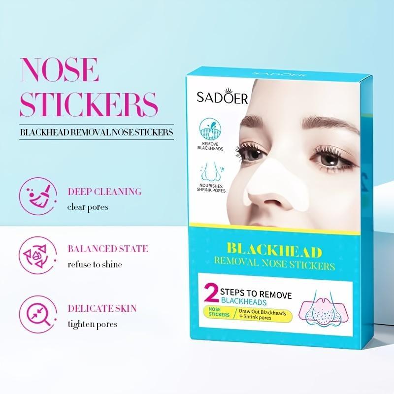 10pcs/box Blackhead Remover Nose Strips, Deep Cleansing Nose Strips, Nose Pores Cleaning Stickers, Facial Treatment Supplies