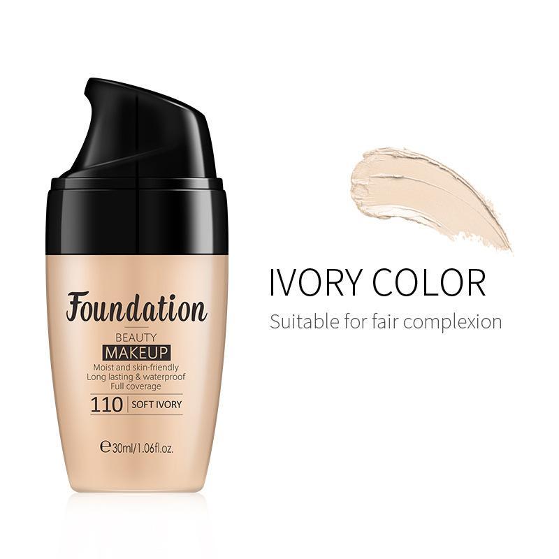 Natural and Delicate Pores Concealer Foundation, Long Lasting Moisturizing Liquid Foundation Full Coverage Makeup Cream for Contouring, Highlighting