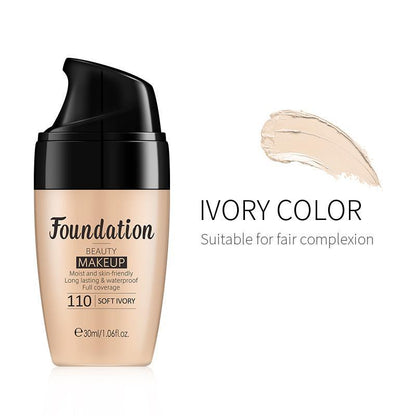 Natural and Delicate Pores Concealer Foundation, Long Lasting Moisturizing Liquid Foundation Full Coverage Makeup Cream for Contouring, Highlighting