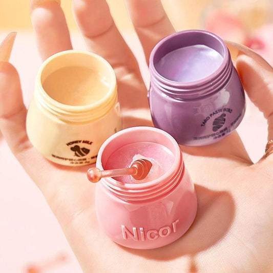 Honey Jar Design Lip Mask Set, 3pcs Moisturizing Lip Balm Set, Comfort, Hydrating Lip Care Moisturizer for Daily Use