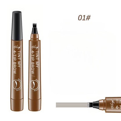 4 Split Tip Eyebrow Pencil, 1 Count Long Lasting Brow Makeup Pen For Thick & Natural Looking Brow