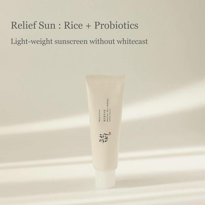 [Beauty of Joseon] Relief Sun : Rice + Probiotics SPF50+PA++++ 50ml, Moist Cream Formula that gives Fresh Absorbtion without White Cast