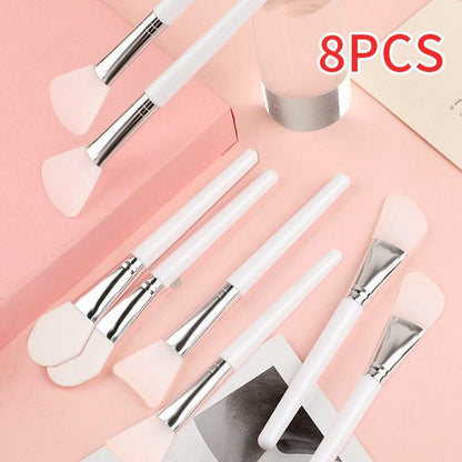 Silicone Long Handle Face Mask Brush Set, 8pcs Facial Mask Applicator Brush, Professional Skin Care Tools