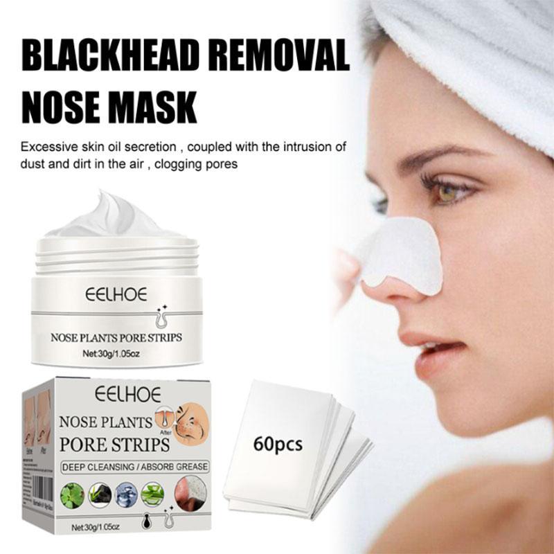 Nose Deep Cleansing Mask with 60pcs Paper (1 Box), Natural Extracts Deep Cleansing Nose Strips, Skin Care Product for Nose, Leaving Your Skin Fresh and Clean