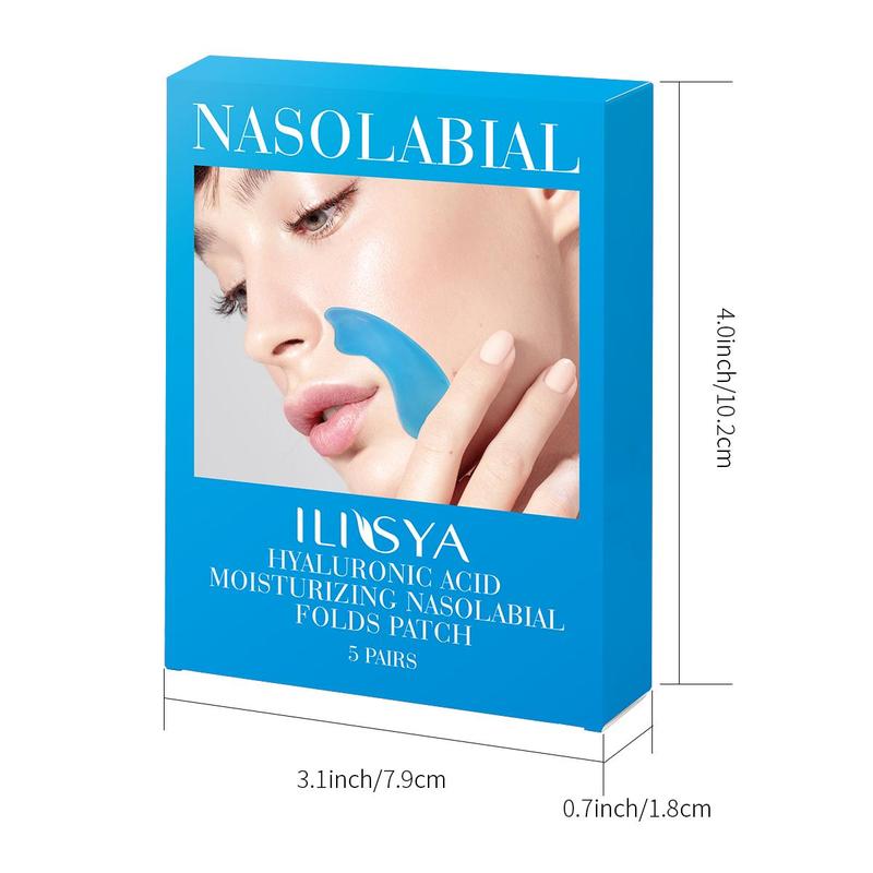 Nasolabial Folds Patches, 5 Pairs/box Natural Collagen?Nasolabial Folds Patches, Moisturizing Nose Line Patches, Facial Skin Care Patches for Women & Men