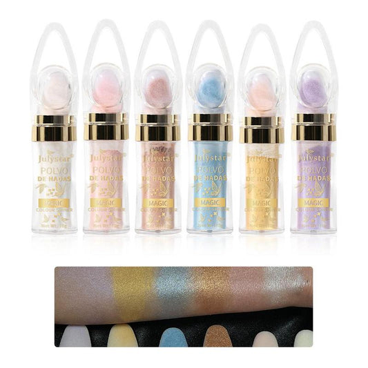 Pointed Cap Highlighting Pat Powder, 6pcs/set Shimmering Highlighter Powder Stick, Glitter Body Highlighter Makeup Set, Fluorescent Make up Powder, High-gloss Sparkling Make up Stick