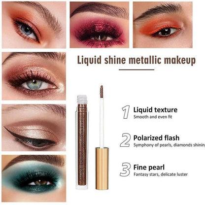 Long Lasting Glitter Liquid Eyeshadow Set, 10pcs/set Quick-Drying Shimmering Eye Shadow, Glittering Liquid Stick for Eye Makeup,