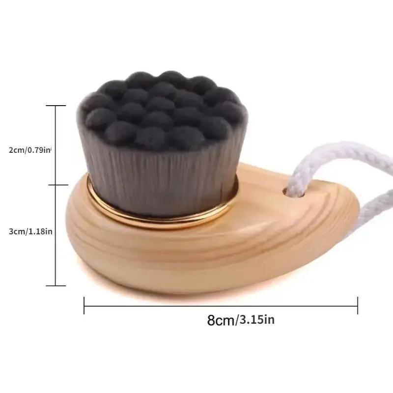 Bamboo Charcoal Facial Cleansing Brush, Manual Facial Cleansing Brushes for Exfoliating & Pore Cleaning, Multi-use Skincare Tool for Women & Men