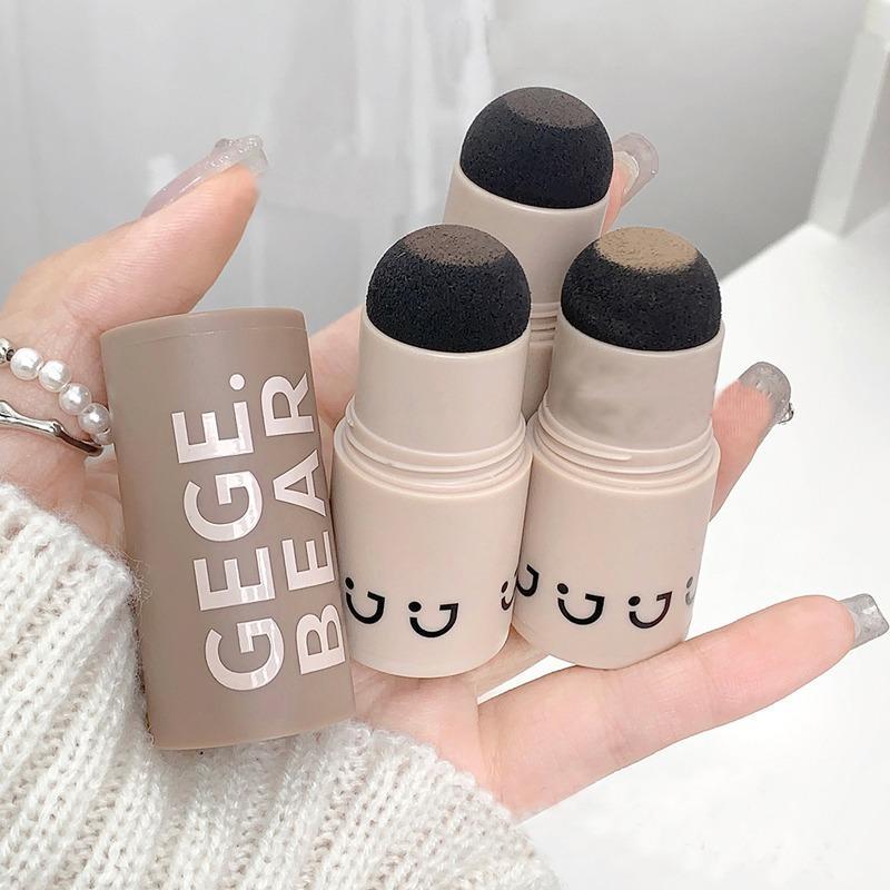 Gege Bear Hairline Contouring Shadow Powder Stick, 1 Count Convenient Portable Natural Instant Hairline Contour Stick With Sponge Tip, Hair Makeup For Women