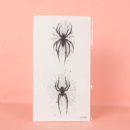 Spider Pattern Temporary Tattoo Sticker, 3 Counts/set Waterproof Body Art Sticker for Women & Men