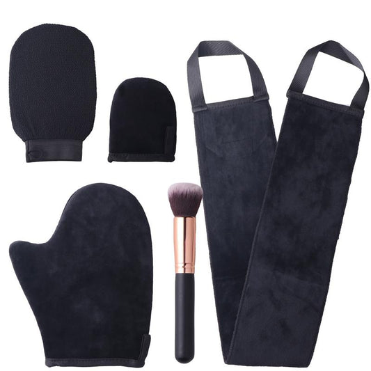 5 Pack Self Tanning Mitt Applicator Kit, Self Tan Glove, Face Tan Mitt, Back Lotion Applicator, Exfoliating Glove, Tanning Brush for Self Tanner Fake Bake Tan