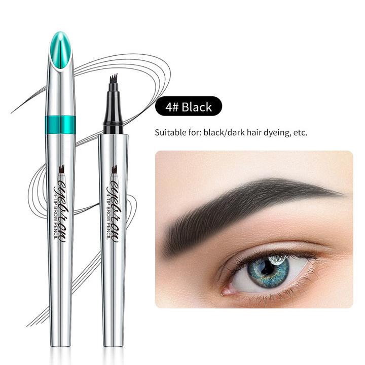 Eyebrow Pencil with 4 Tip Microblade for Natural Eyebrow Makeup Eyebrow Microblading Pen Waterproof &Smudge-Proof