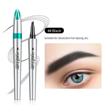 Eyebrow Pencil with 4 Tip Microblade for Natural Eyebrow Makeup Eyebrow Microblading Pen Waterproof &Smudge-Proof