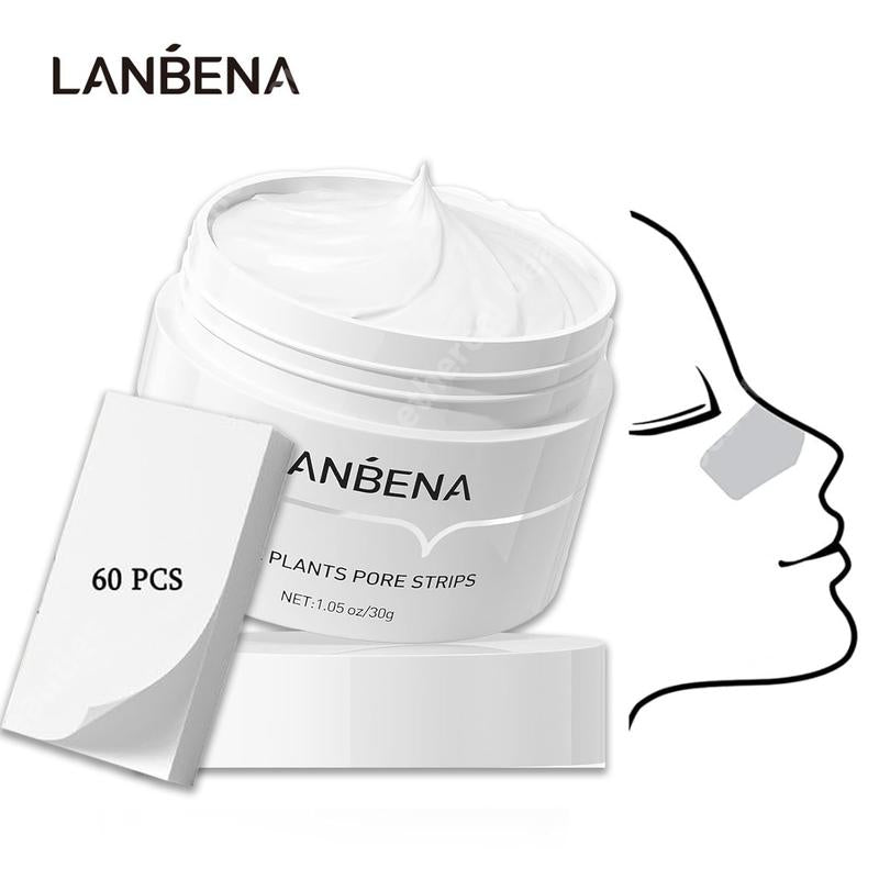 LANBENA Blackhead Remover - Plant-Powered Pore Perfection!  Deep Cleansing Peel-Off Mask with 60 PCS Nose Strips for a Clear Face. Say Goodbye to Black Heads with LANBENA's Skin-Soothing Solution!