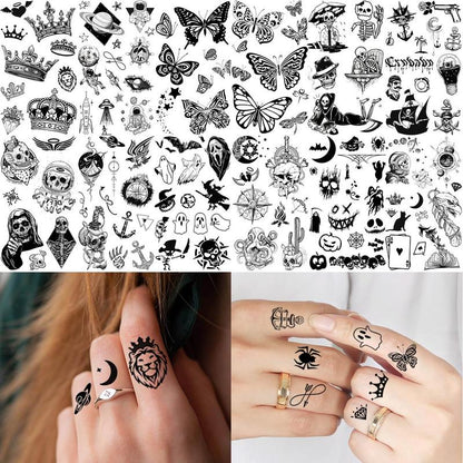 Mixed Style Pattern Black Temporary Tattoo Sticker, 48pcs/set Fake Tattoo Sticker, Body Art Sticker For Women & Men Party Dressing