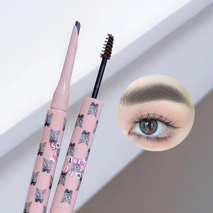 2 in 1 Double-ended Eyebrow Pencil & Eyebrow Brush, 1 Piece Waterproof Long Lasting Eyebrow Pencil, Brow Shading & Filling Products for Women and Girls