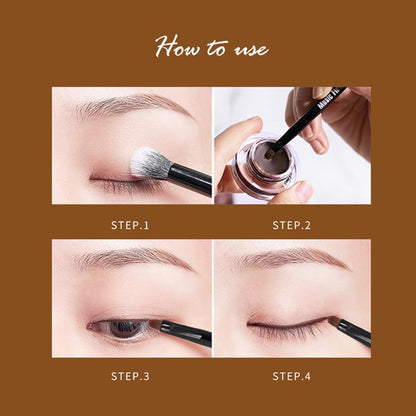 Eye Makeup Kit, Eyebrow Powder & Eyeliner Cream & Double-ended Makeup Brush & Eyebrow Glue & Eyebrow Brush, Long Lasting Waterproof Eyebrow Makeup Product