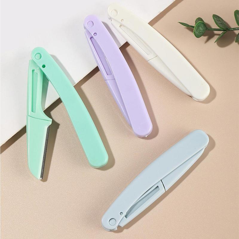 5pcs Foldable Eyebrow Trimmer Set, Portable Eye Brow Razor Kit for Daily Use, Multifunctional Face Hair Shaving Tool