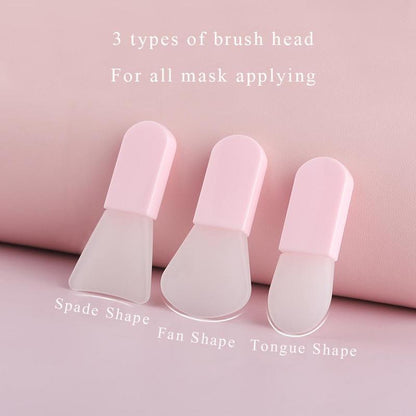 3pcs Transparent Facial Cleansing Brush Set, Silicone Face Mask Brush, Professional Skincare Tools For Daily Use