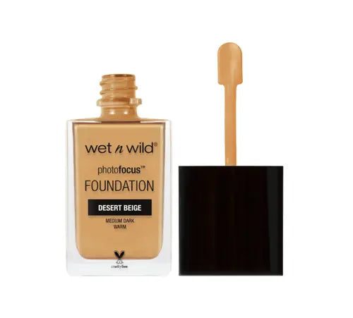 wet n wild Photo Focus Liquid Foundation, Medium Dark, Matte, Desert Beige, 1 fl oz