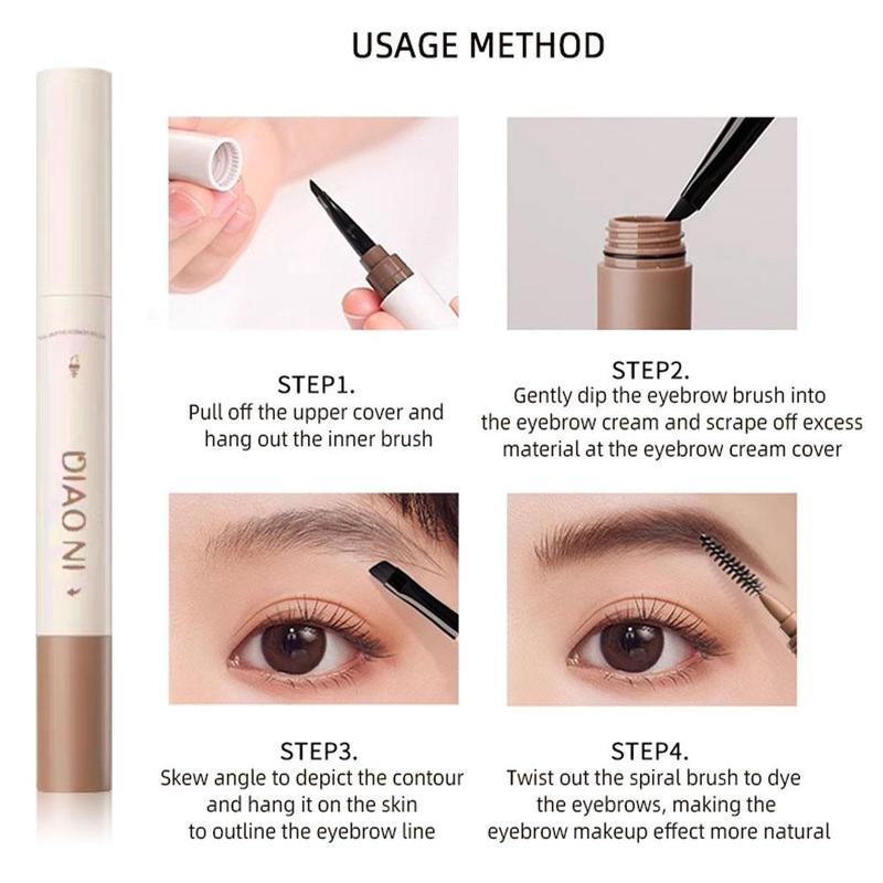 Double Ended Eyebrow Makeup Kit, 3pcs Brow Styling Cream & Brush, Long Lasting Eye Brow Makeup Product, Beauty & Personal Care for Women